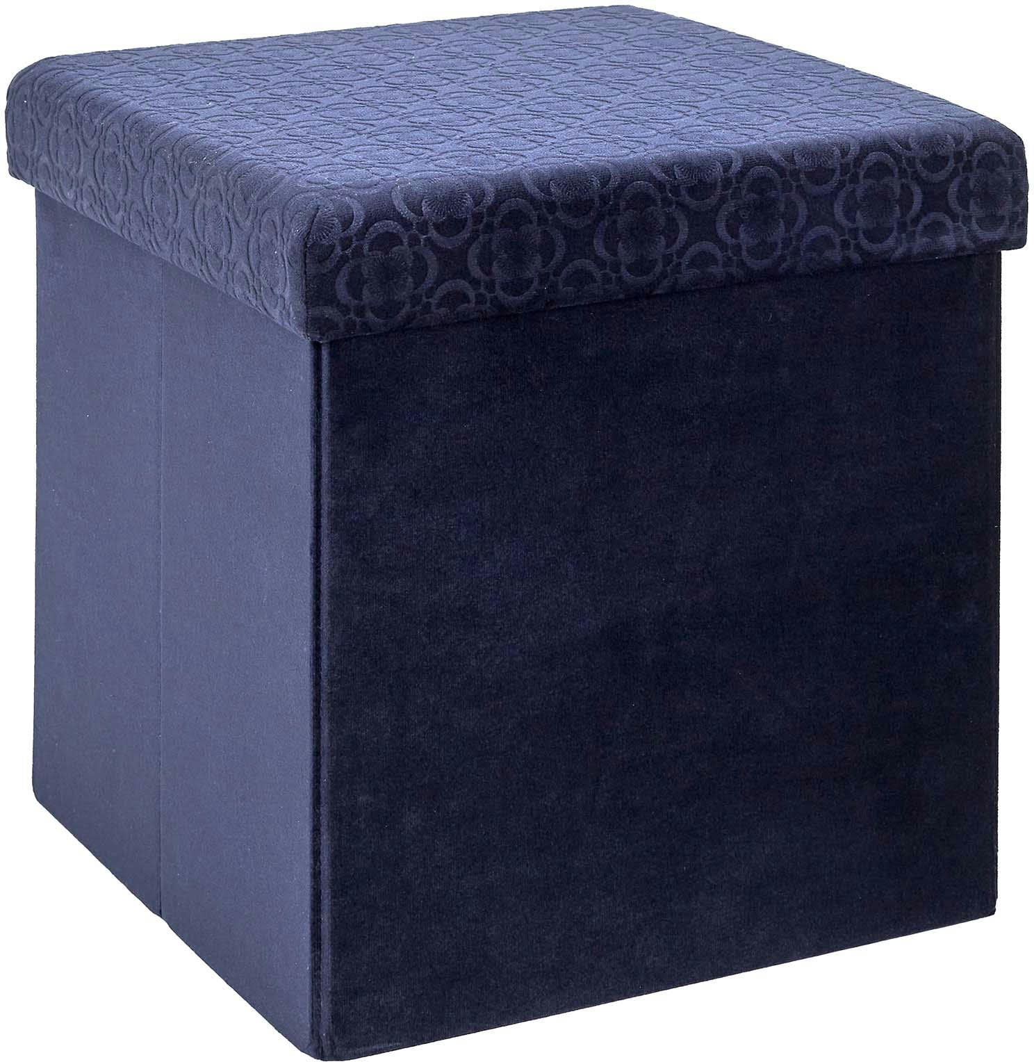 - Pouf coffre pliable Rétro bleu nuit