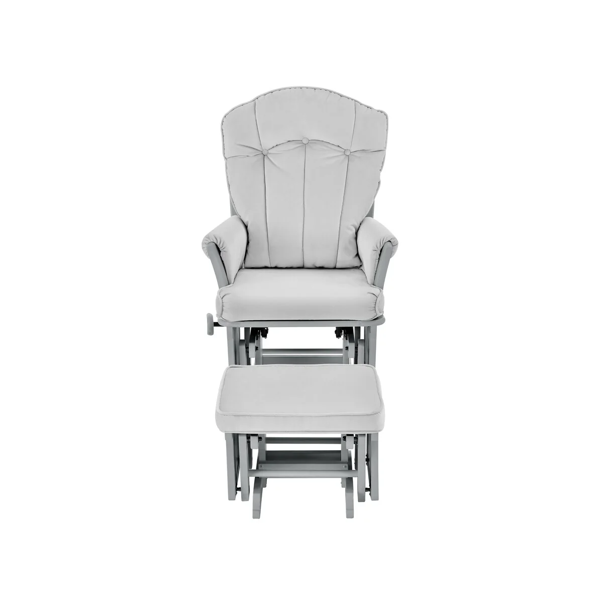 Suite Bebe Victoria Glider and Ottoman Gray Wood and Light Gray Fabric