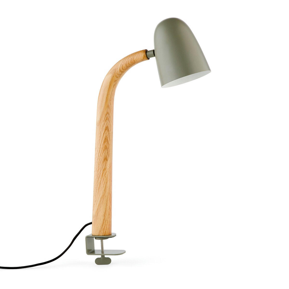 Lampe à pince métal acier et chêne, Léona