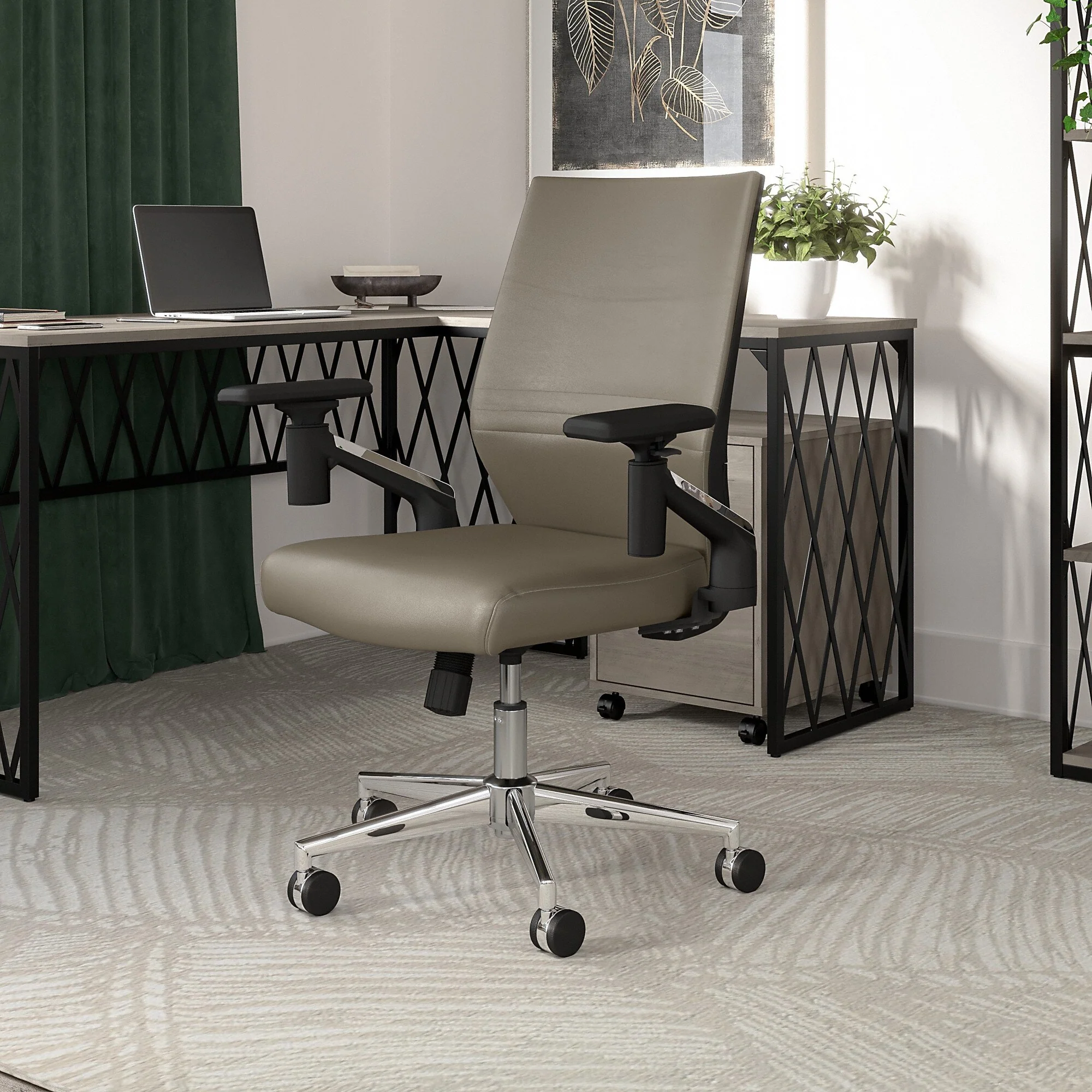 City Park Mid Back Leather Task Chair