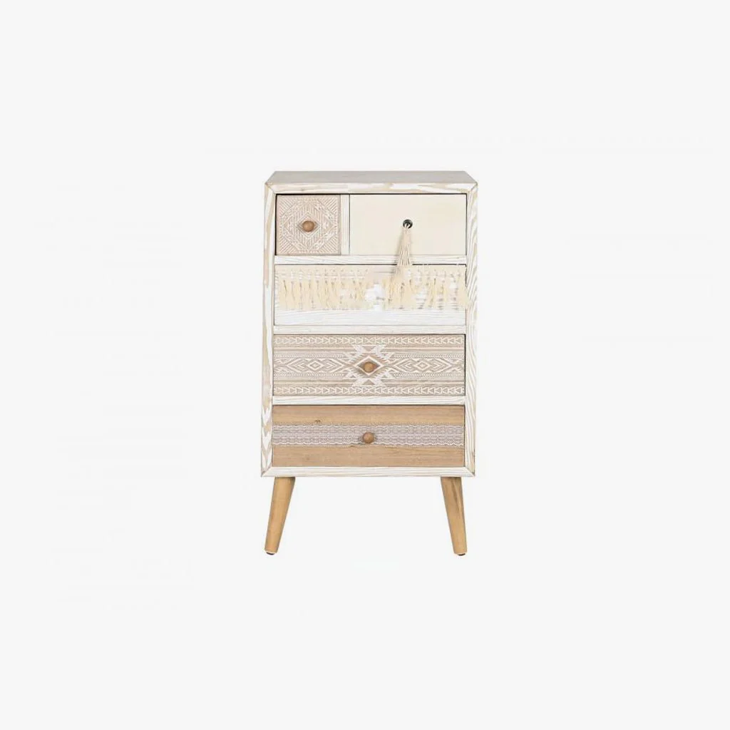 Cómoda Branca Cinco Gavetas ZENA