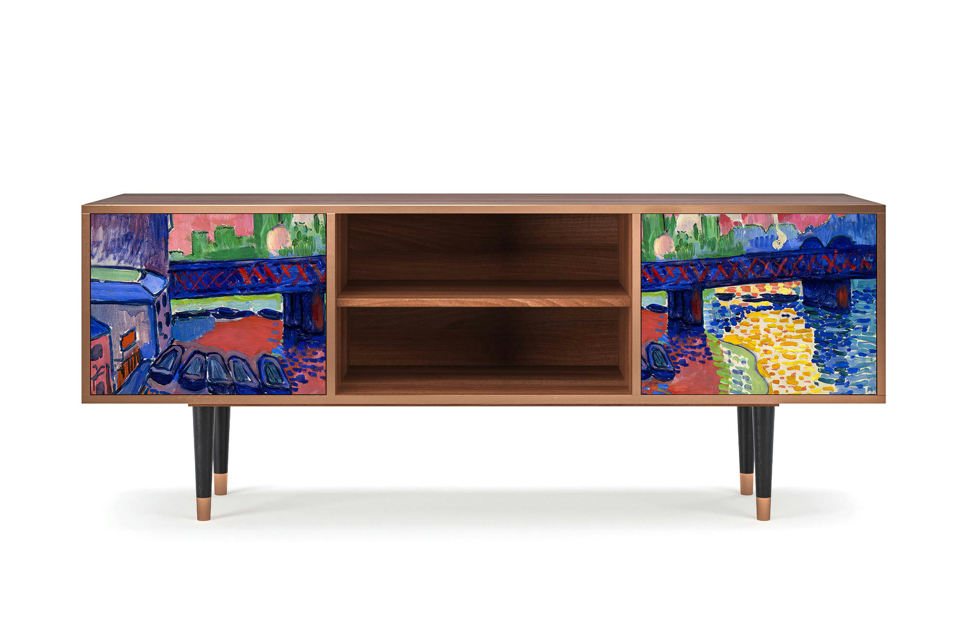 CHARING CROSS BRIDGE BY ANDRE DEAIN - Meuble TV  multicolore 2 portes L 170 cm