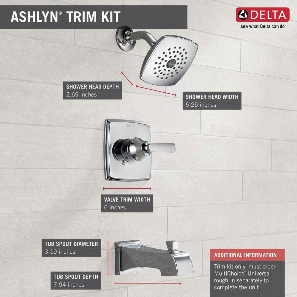 Delta Monitor 14 Series Tub & Shower Trim, Chrome