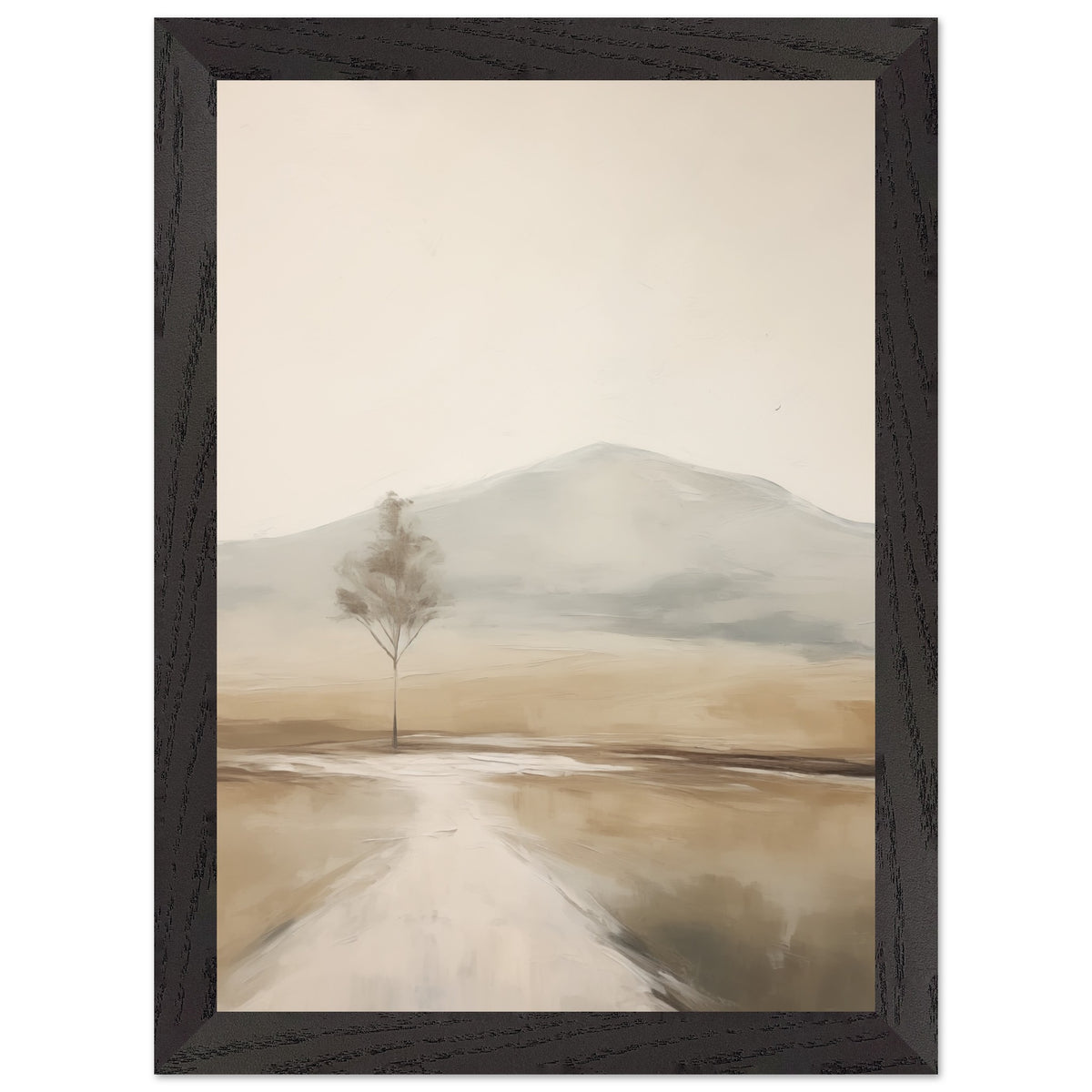 Artfulprints Poster met Lijst Abstract - Tree path  - A4 21x29.7 cm - Taupe