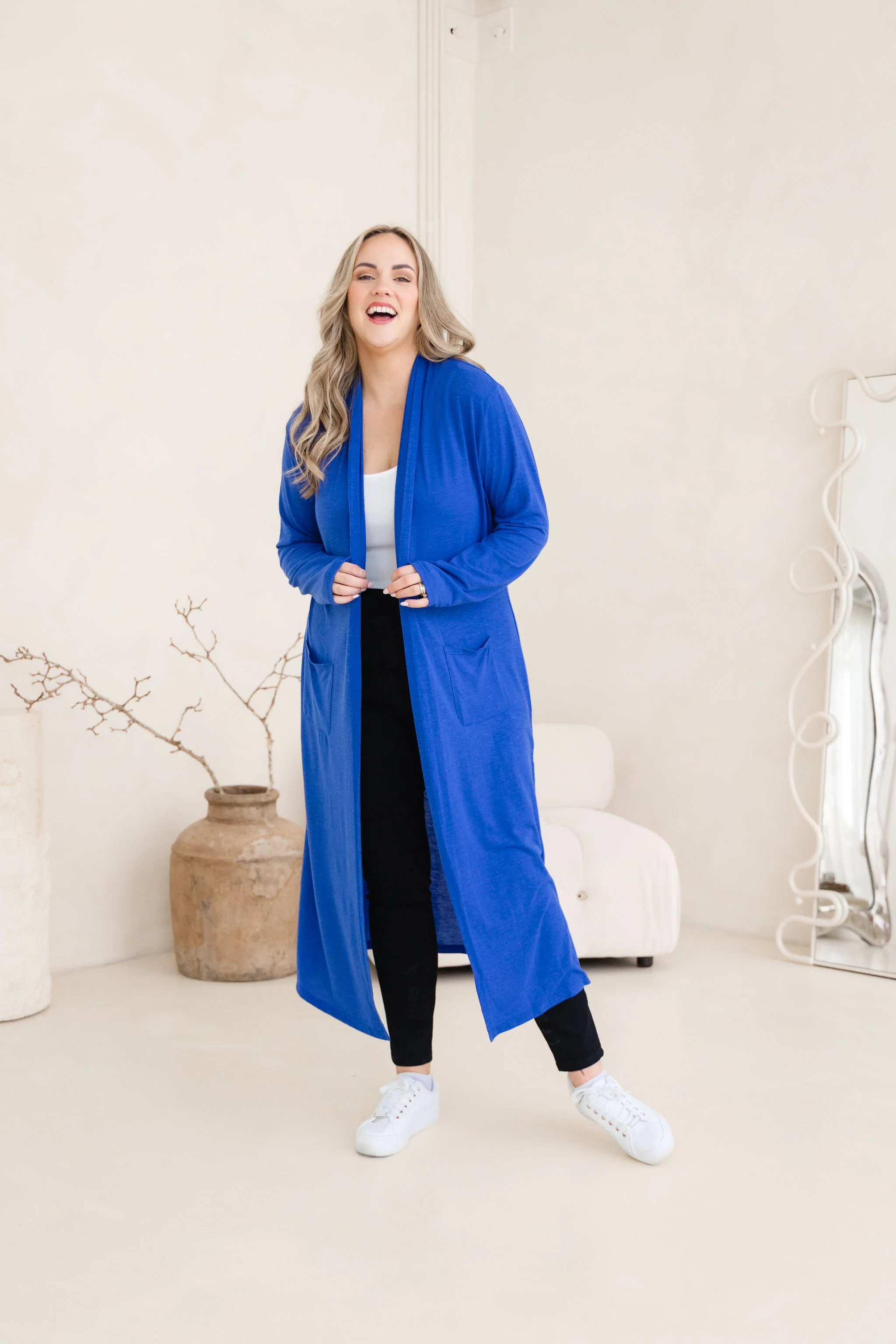 Jane Cardi Maxi Length in Cobalt