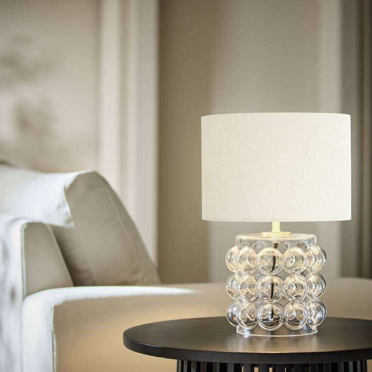 Habitat Glass Bobble Mini Table Lamp - Cream