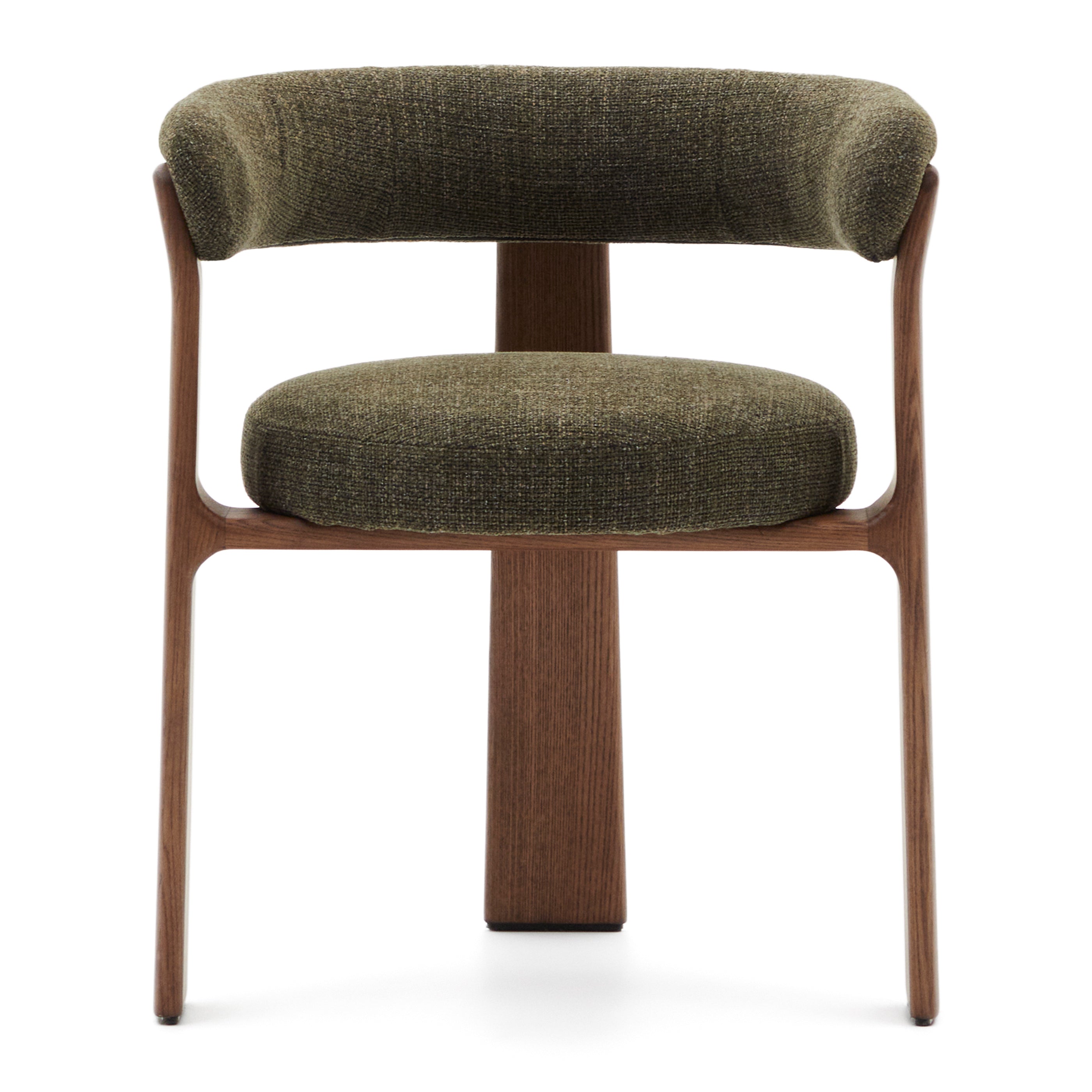 Kave Home Granite Eetkamerstoel - Groen / Donker Essenhout