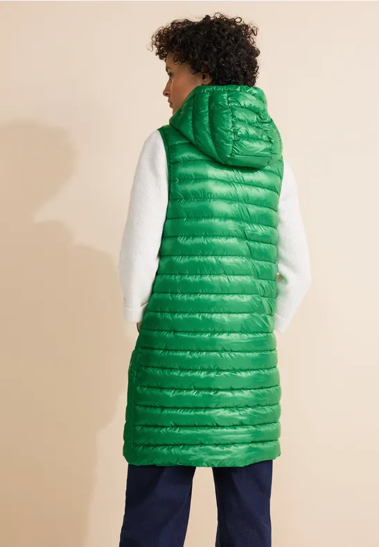 Long Kapuzen Steppweste