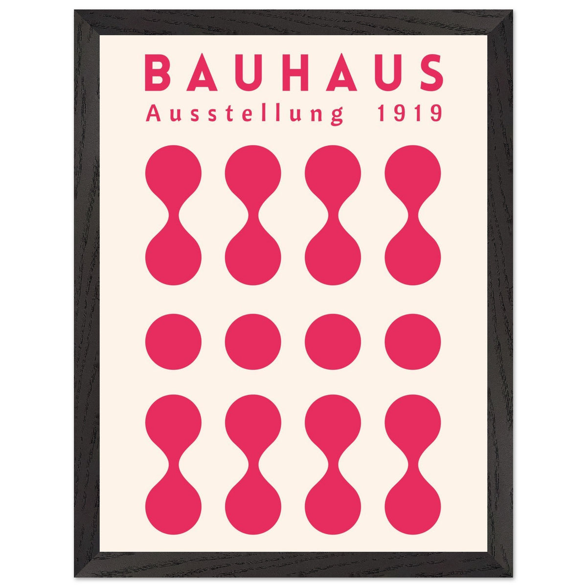 Artfulprints Poster met Lijst Bauhaus - Ausstellung fuchsia  - 30x40 cm - Roze
