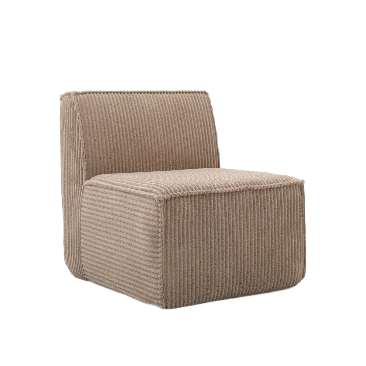 Fotel modułowy LYKKE beżowy sztruksowy 73x88x73 cm HOMLA