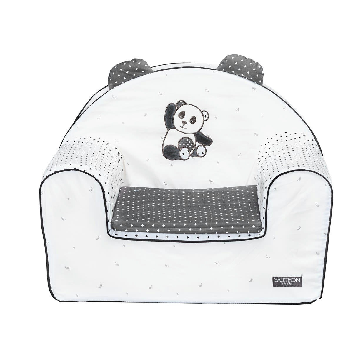 CHAO CHAO - Fauteuil club 42x41cm en coton blanc