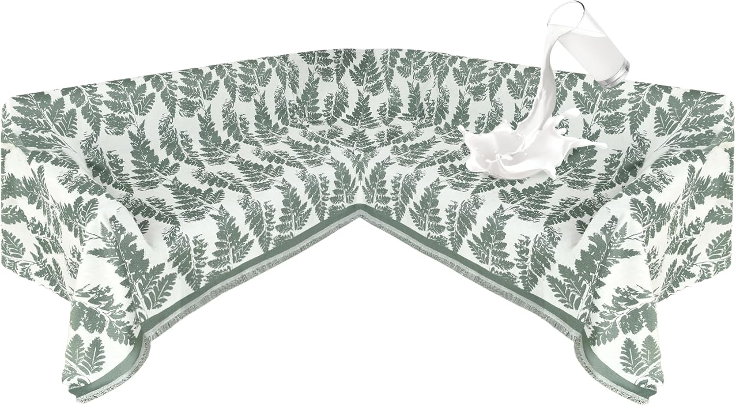 1OO% Waterproof Sectional Couch Covers for Dogs L Shaped Corner Sofa Cover Washable Chenille Sofa Slipcovers Blanket Modern Jacquard Pet Furniture Protector (91x252, Sage Green)