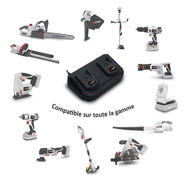 Chargeur double pour batteries 20V - X Performer