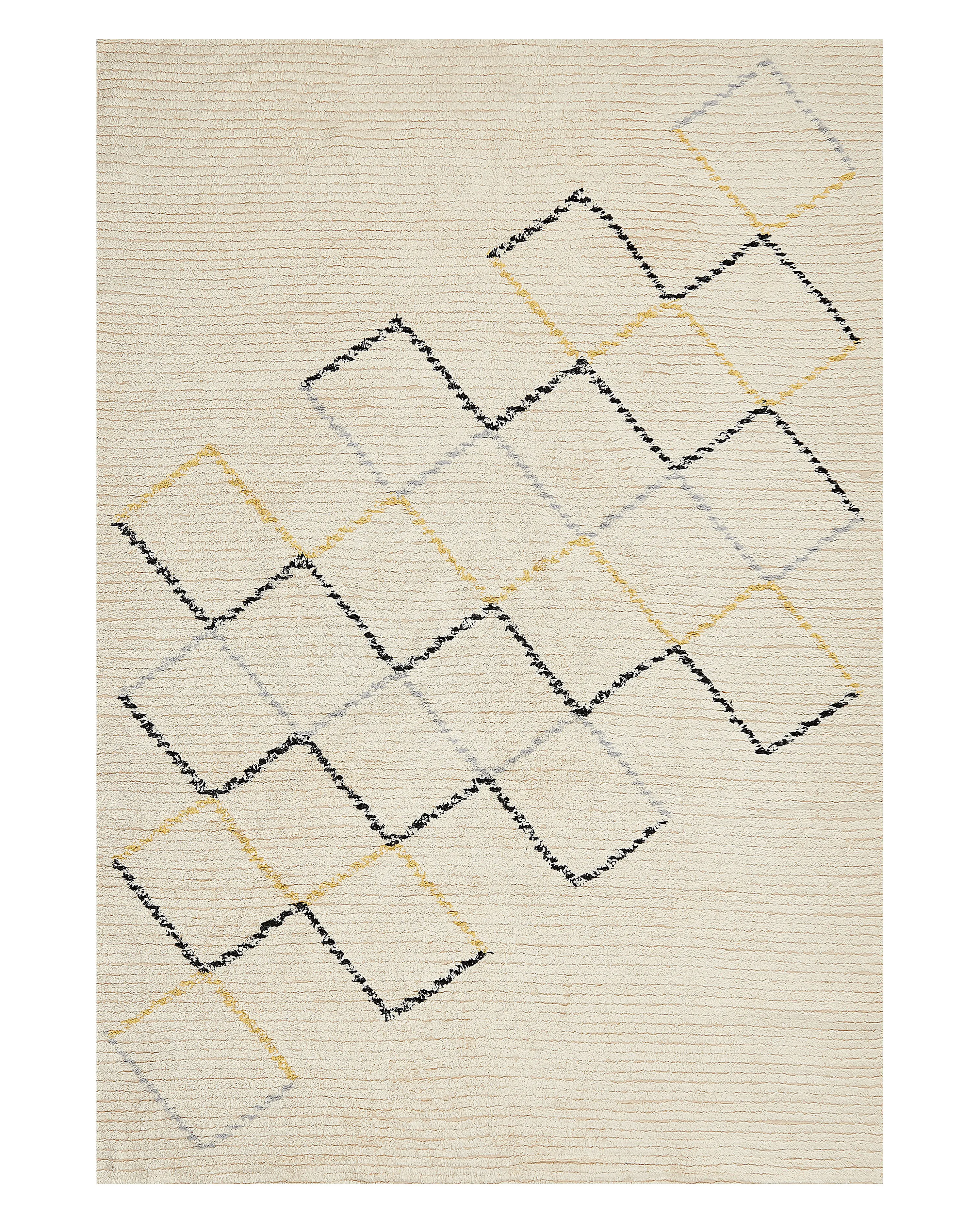 Rug TEZPUR Beige 140 x 200 cm Cotton