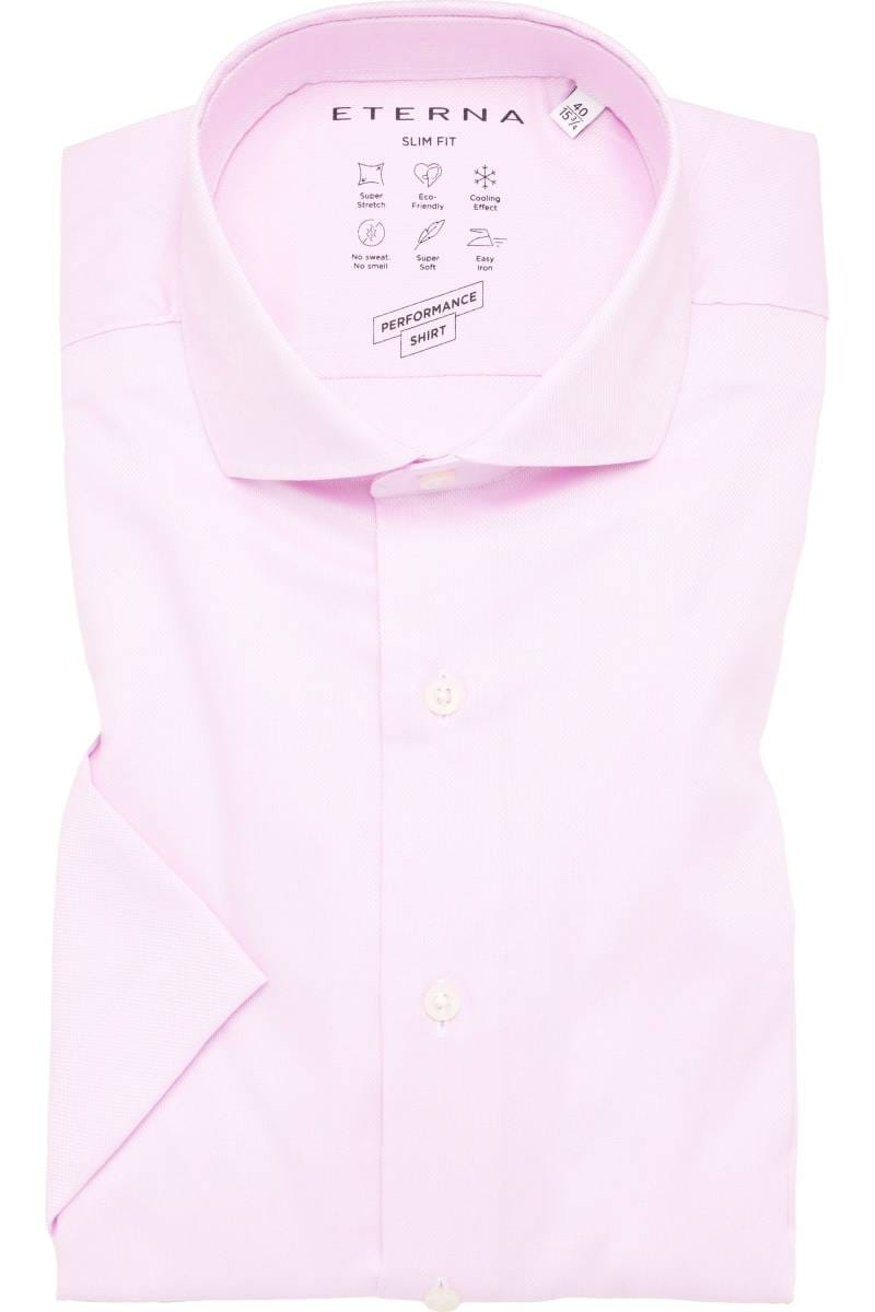 ETERNA Performance Slim Fit Tencel Hemd rosa, Strukturiert