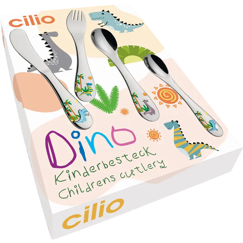 Besteckset 4-teilig Dino