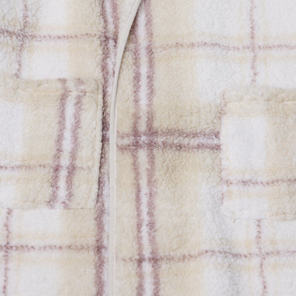 Plaid pull gilet motif carreau 70x80cm (2 modèles)