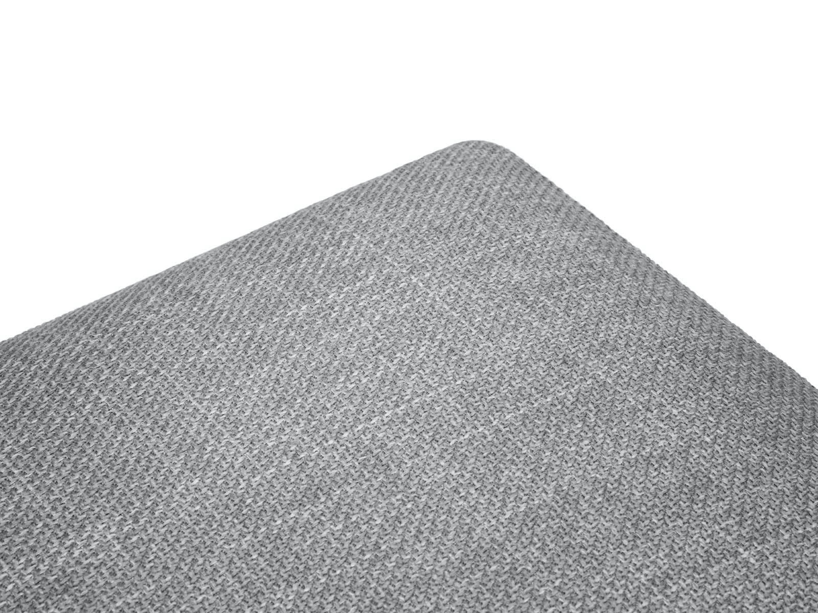 YANIS - Pouf Avec Coffre 1 place en Tissu Structurel Gris Clair