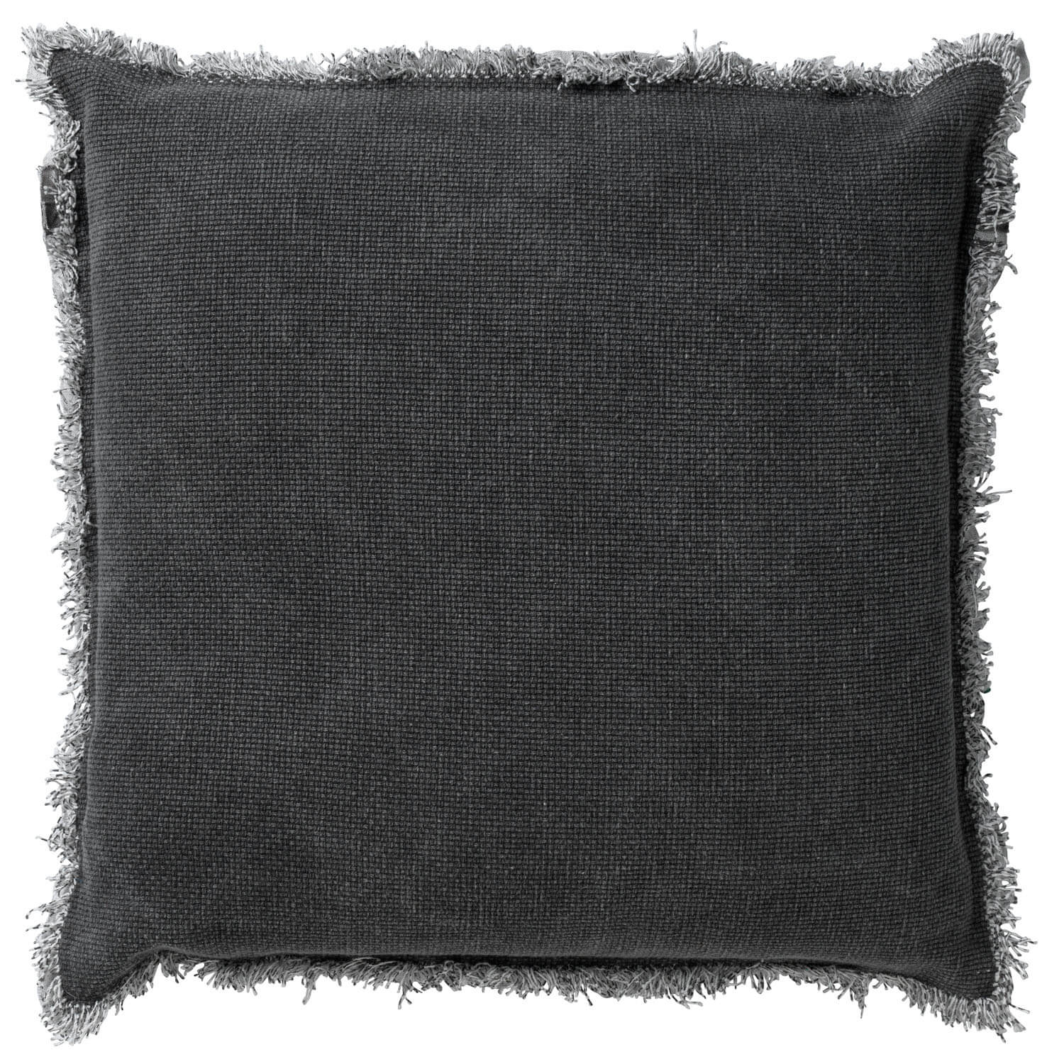 BURTO - Sierkussen 45x45 cm - gewassen katoen - Charcoal - antraciet