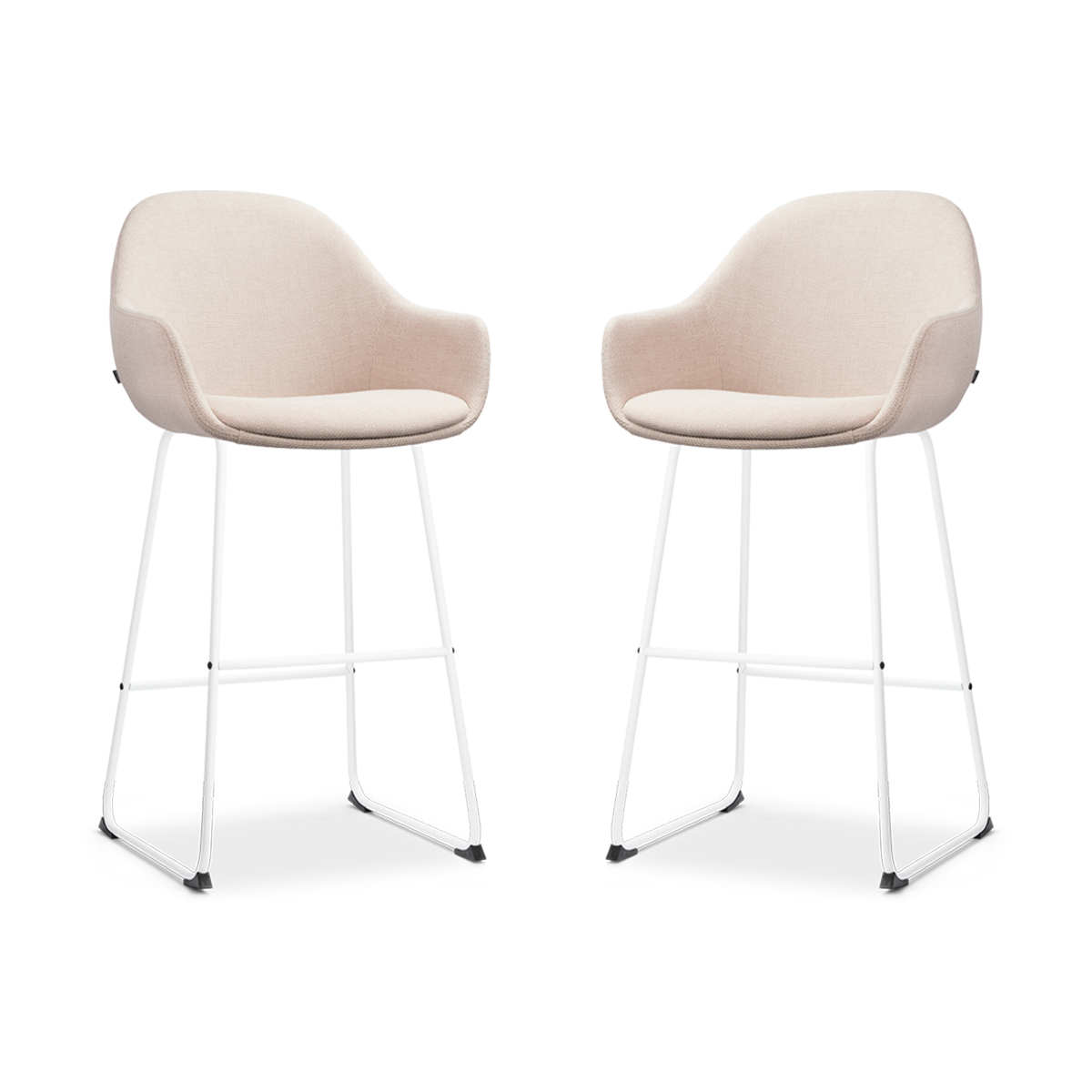 Nolon Nino-Mae Barkrukken Set van 2 - Beige - Wit - 75 cm
