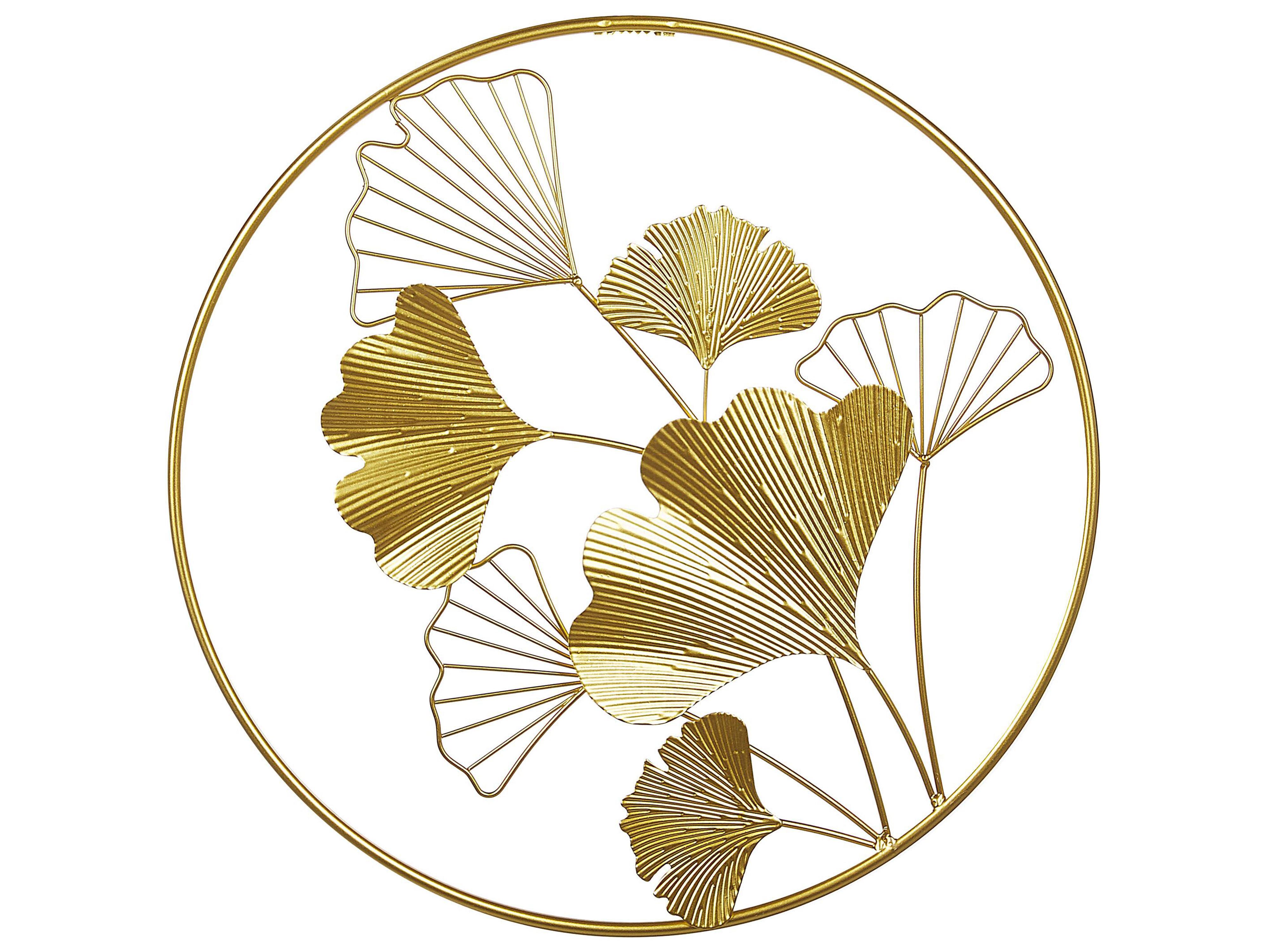 Wall Decor Flower BISMUTH Metal 45 cm Gold