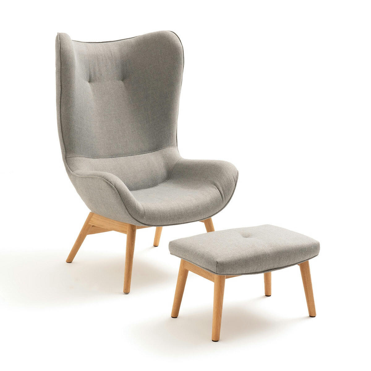Fauteuil à oreilles et son repose-pieds, Crueso