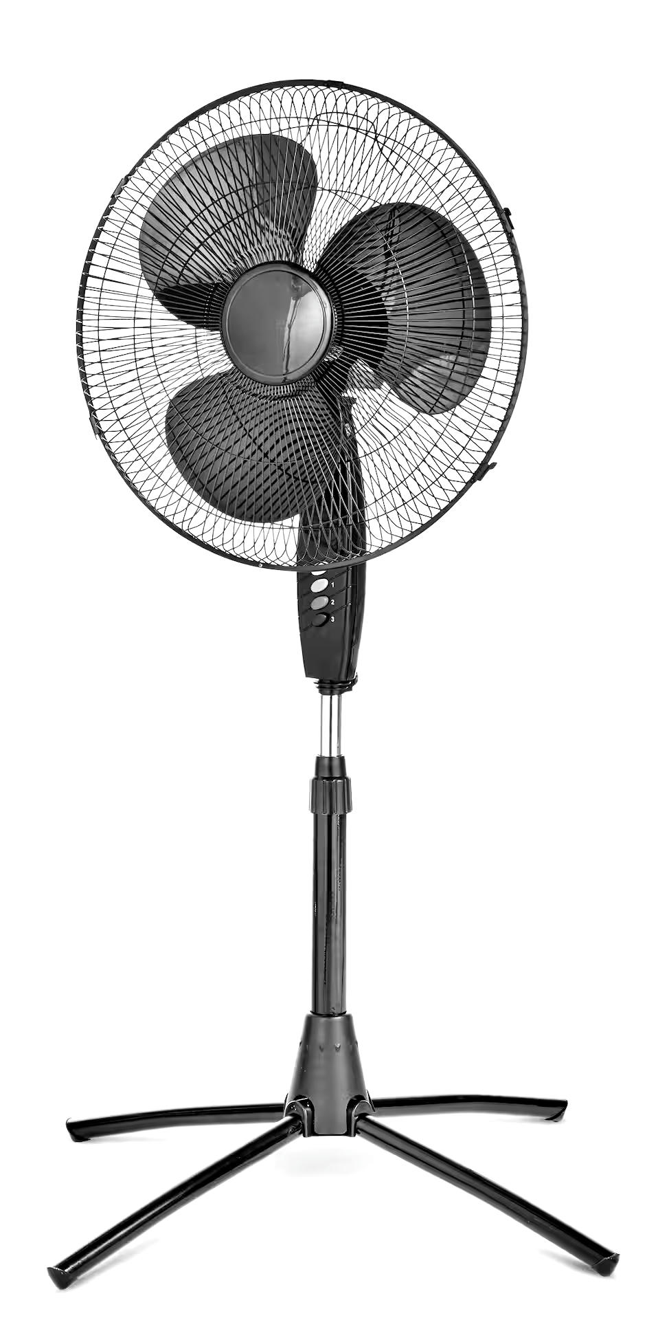 For Living Tilt-Head Oscillating Pedestal/Stand Fan w/Adjustable Height, 3-Speed, Black, 18-in