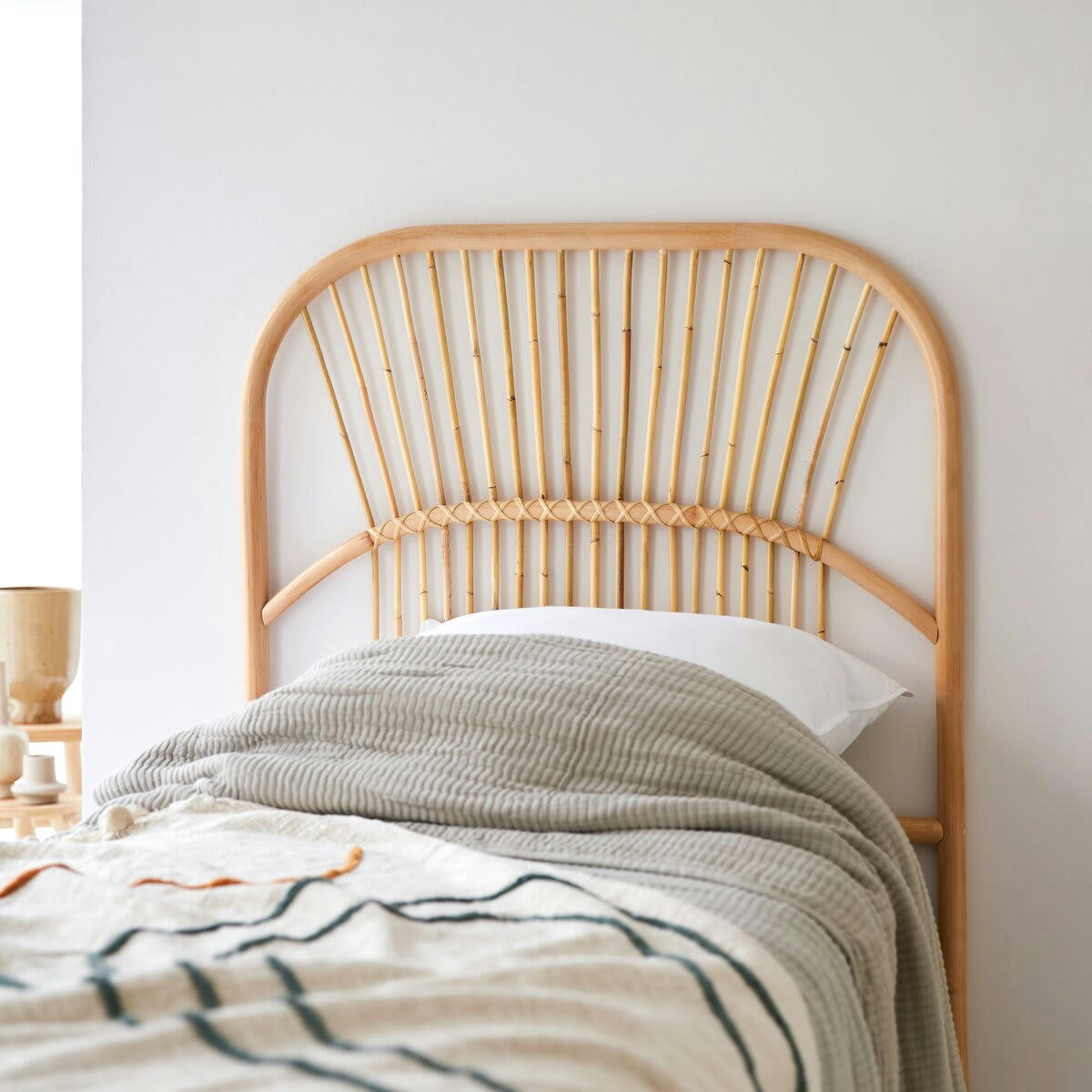 COLETTE - Tête de lit en rotin 90 cm