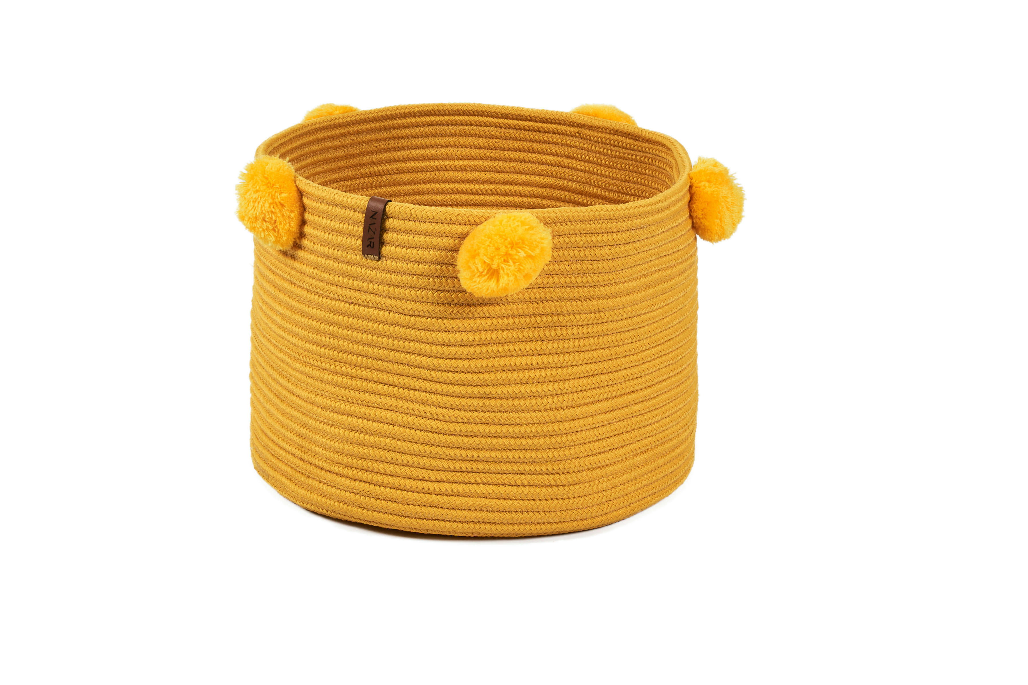CALI - Panier enfant uni fait main jaune - 30x25