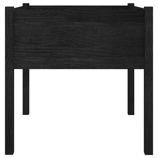 NNEVL Garden Planters 2 pcs Black 70x70x70 cm Solid Pinewood