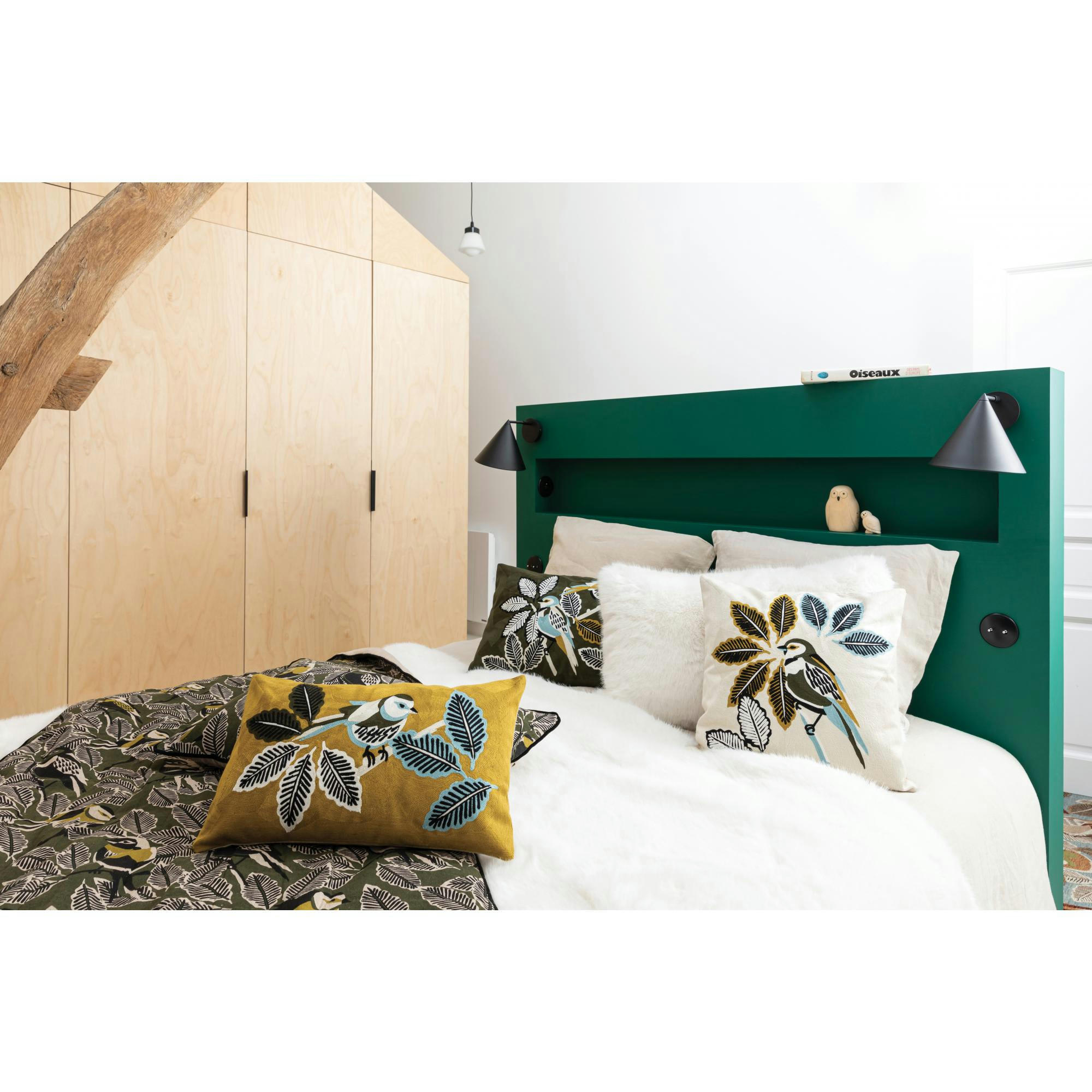 ZAZU CHAMBRAY - Coussin  en coton olive 40 x 65