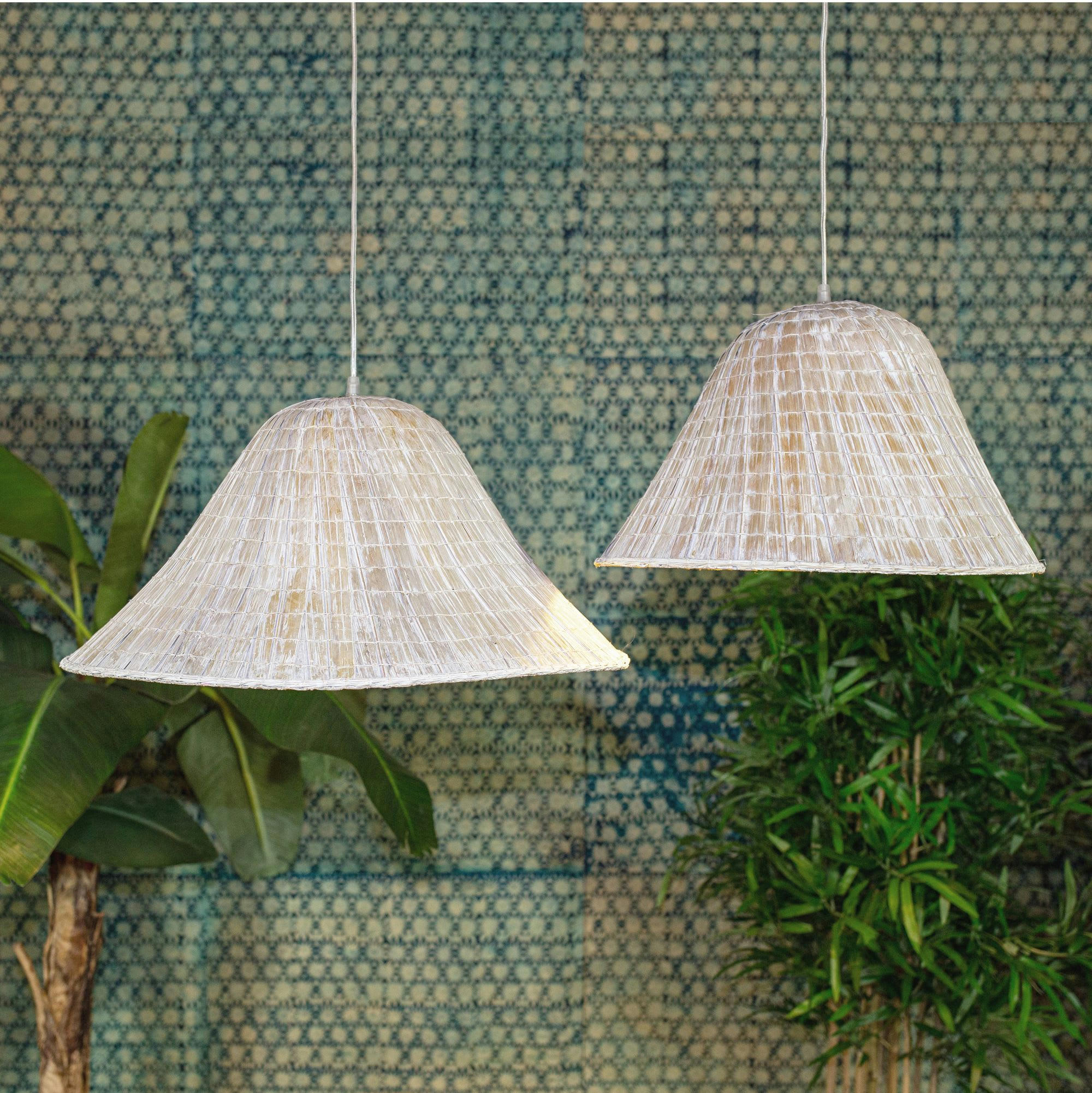 MAA - Suspension en feuilles de palmier blanche Ø55cm