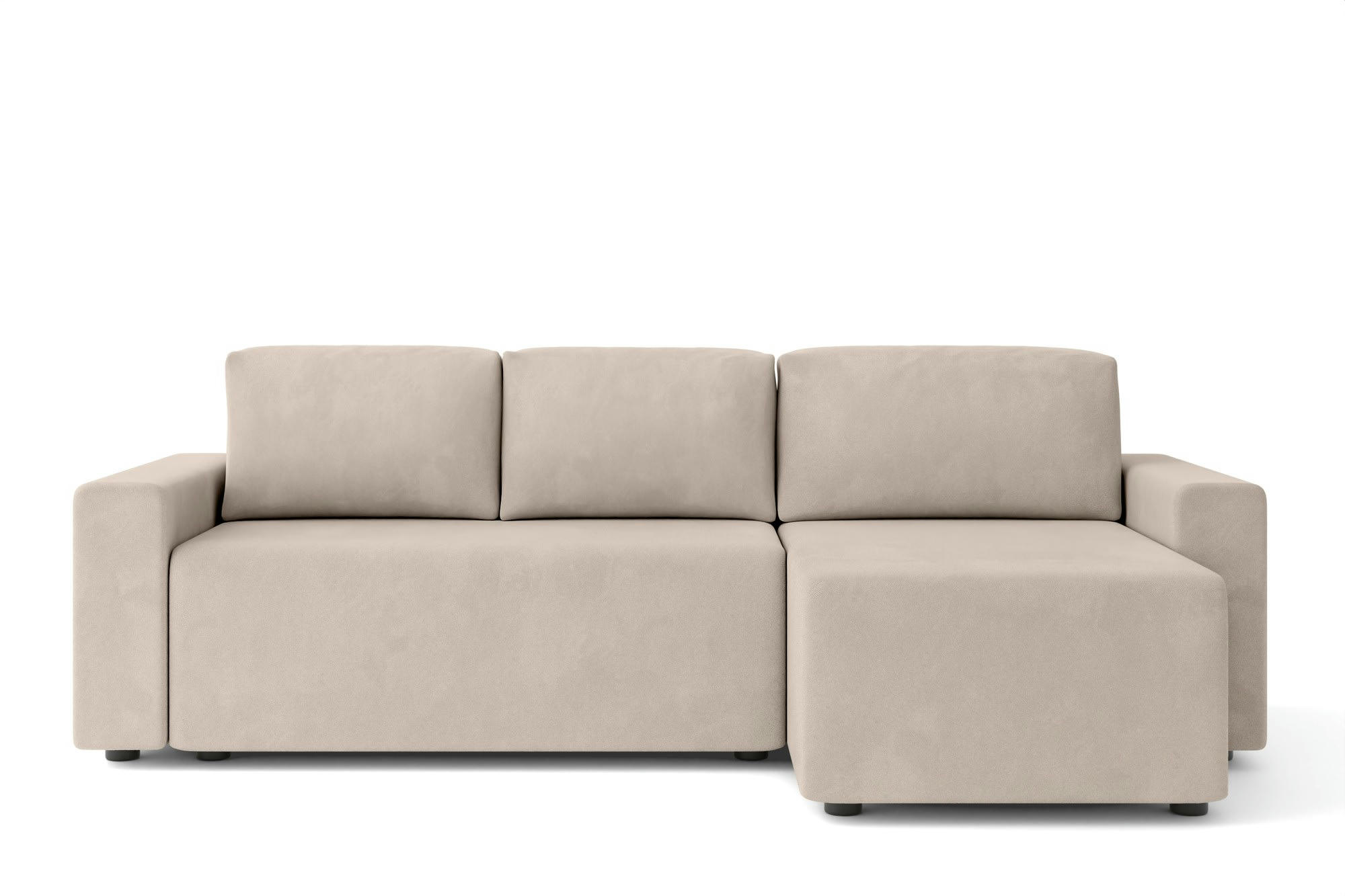 MAX - Canapé d'angle convertible en  4 places grège