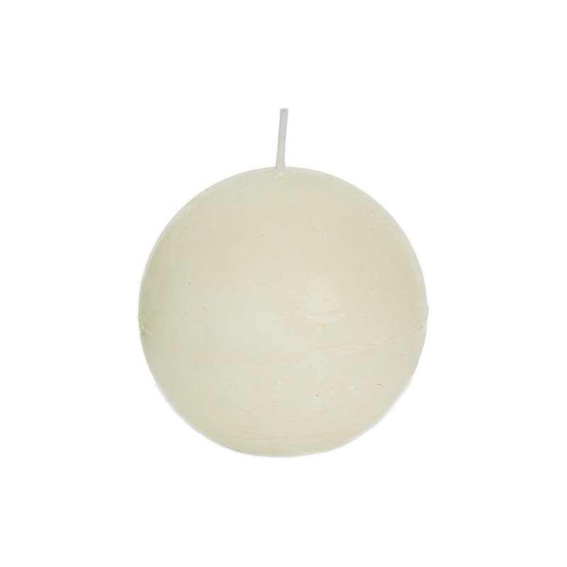 Bougie rustique Boule ivoire Ø 8 cm