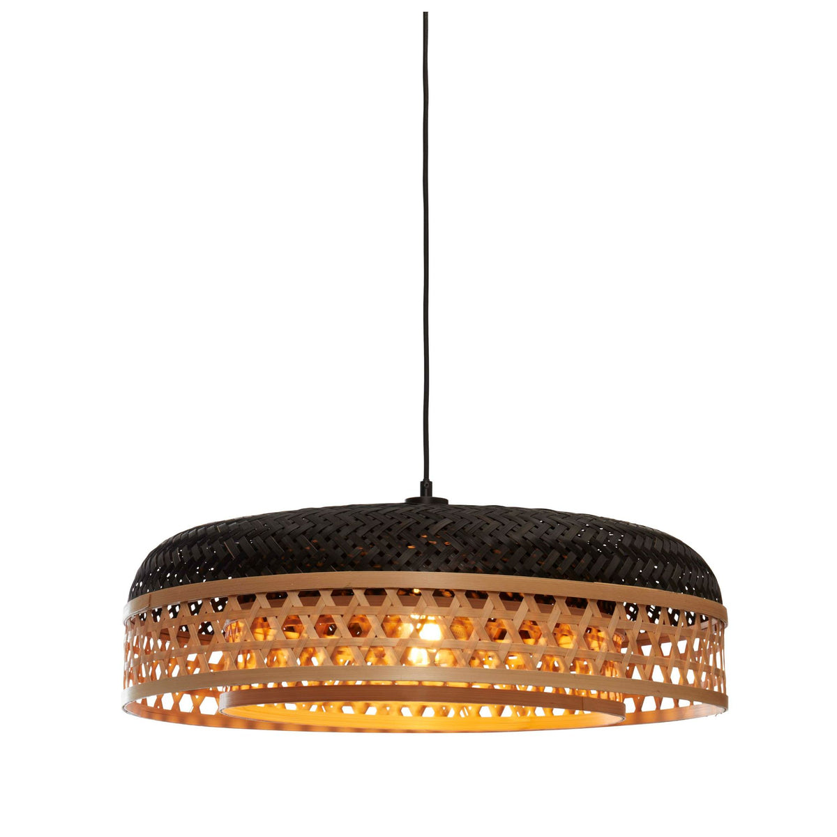 GOOD&MOJO hanglamp Ubud - zwart - Ø60cm
