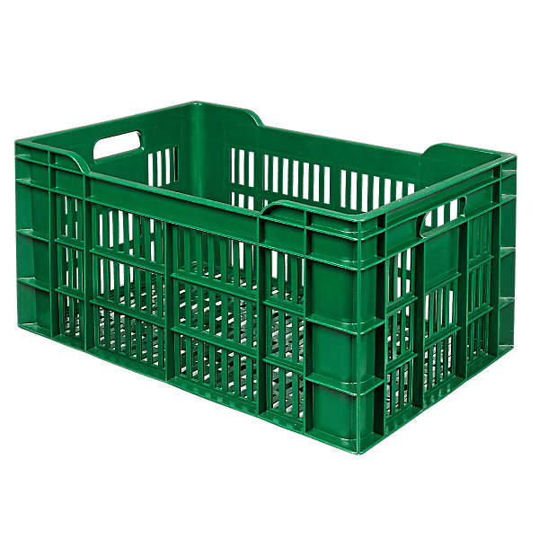 Caisse alimentaire ajourée empilable 60 litres en plastique recyclé