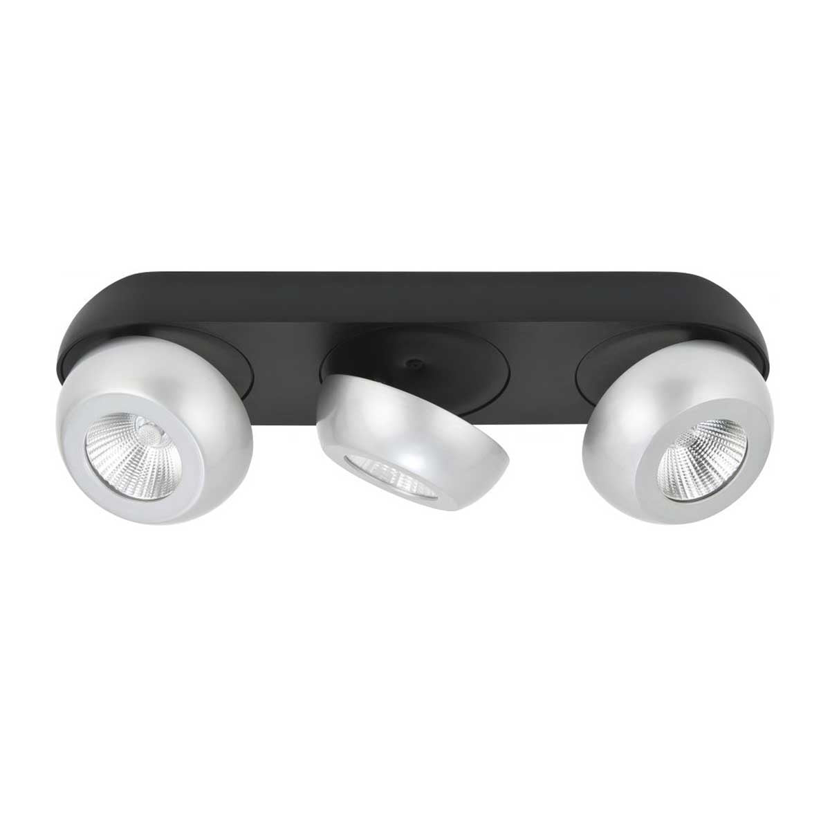 Highlight spot Doblo - 3 lichts - 39 x 9  cm - zwart