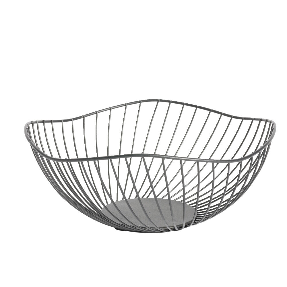 Corbeille à fruits design filaire métal noir Ø25xH12cm
