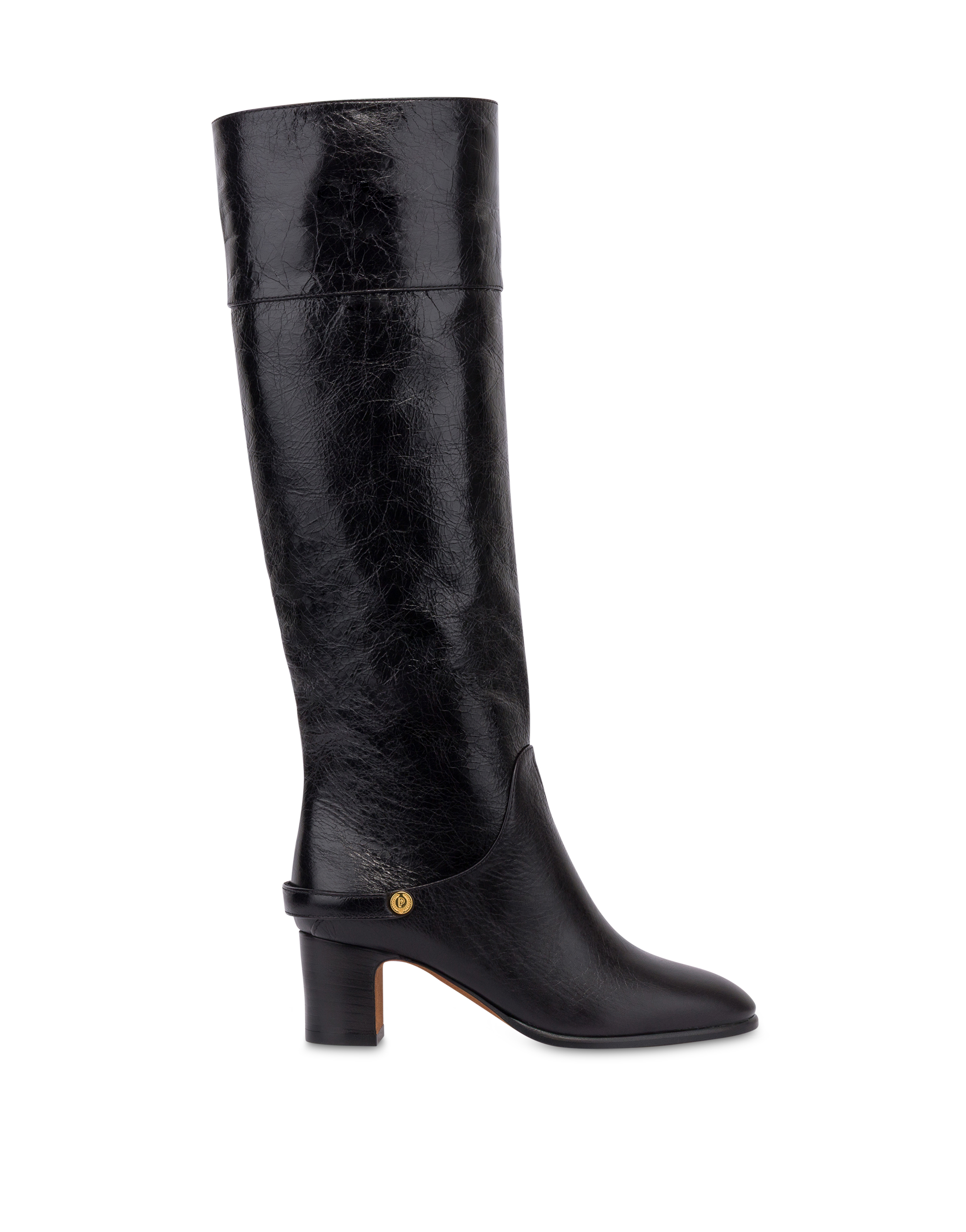 Stivale Jockey In Vitello Nero