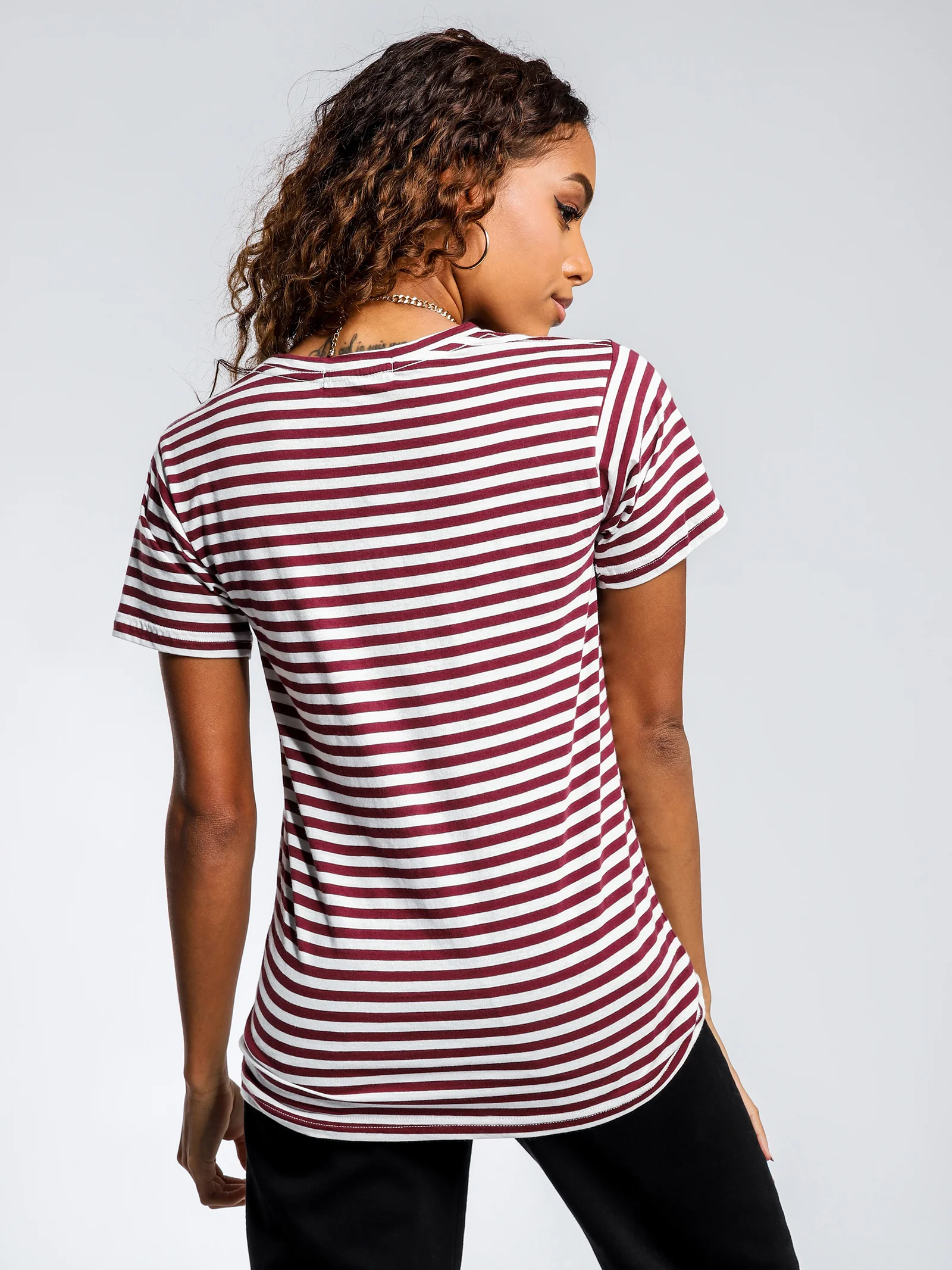 Harper Stripe Basic Crew T-Shirt