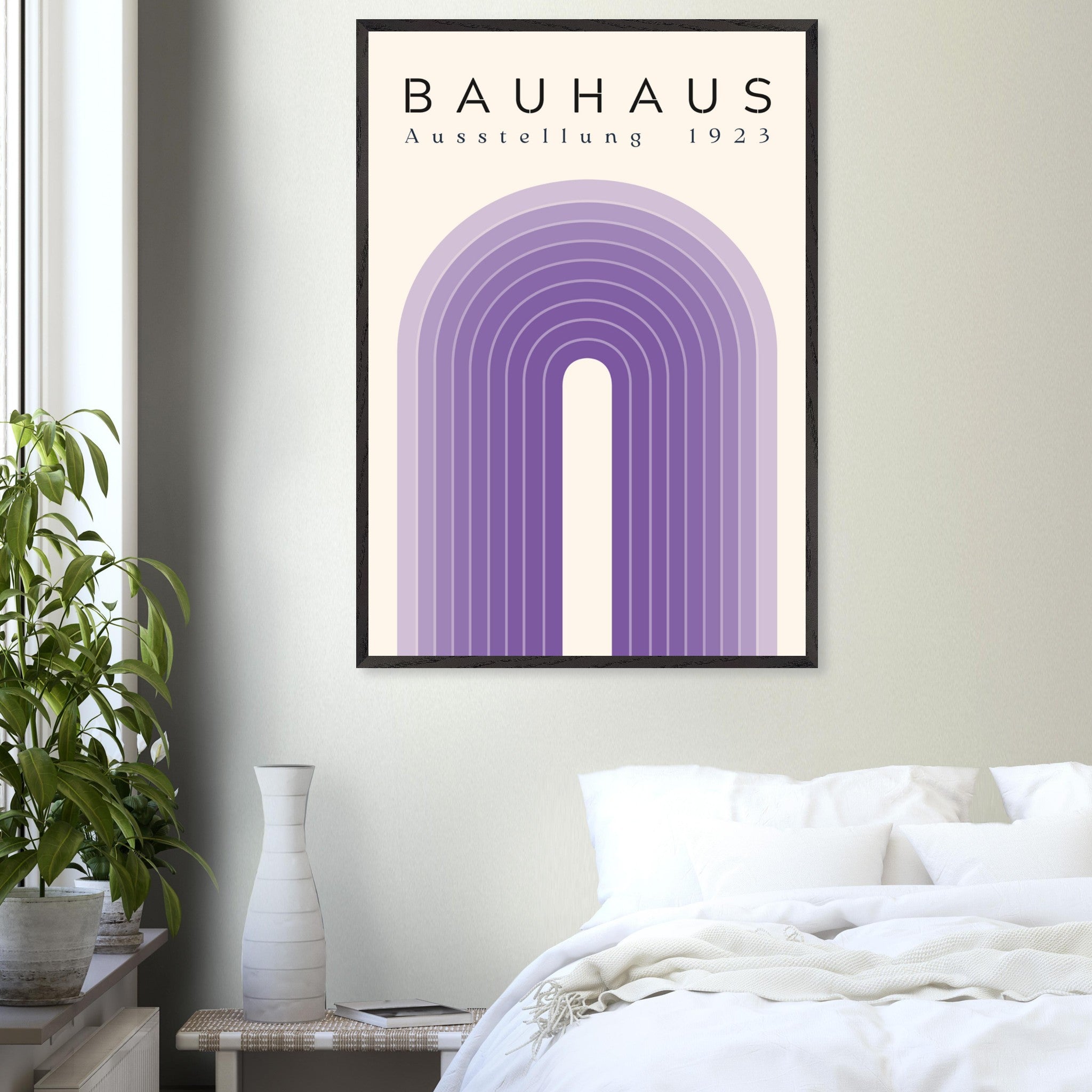 Artfulprints Poster Bauhaus - Purple rainbow  - 70x100 cm - Paars