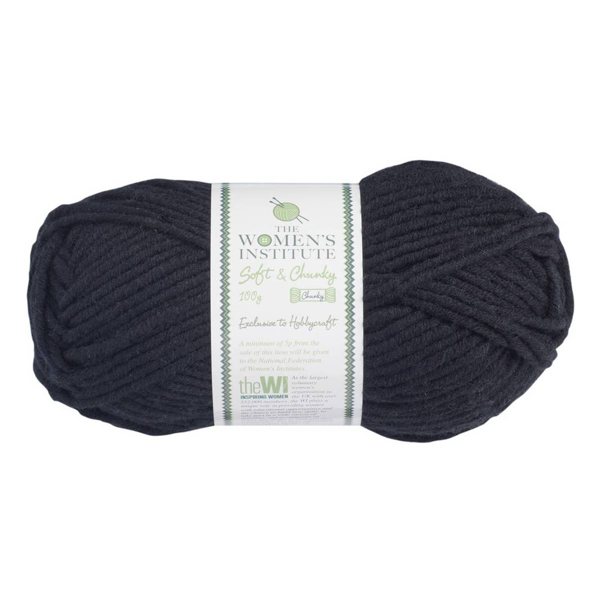 Women’s Institute Black Soft and Chunky Yarn 100g