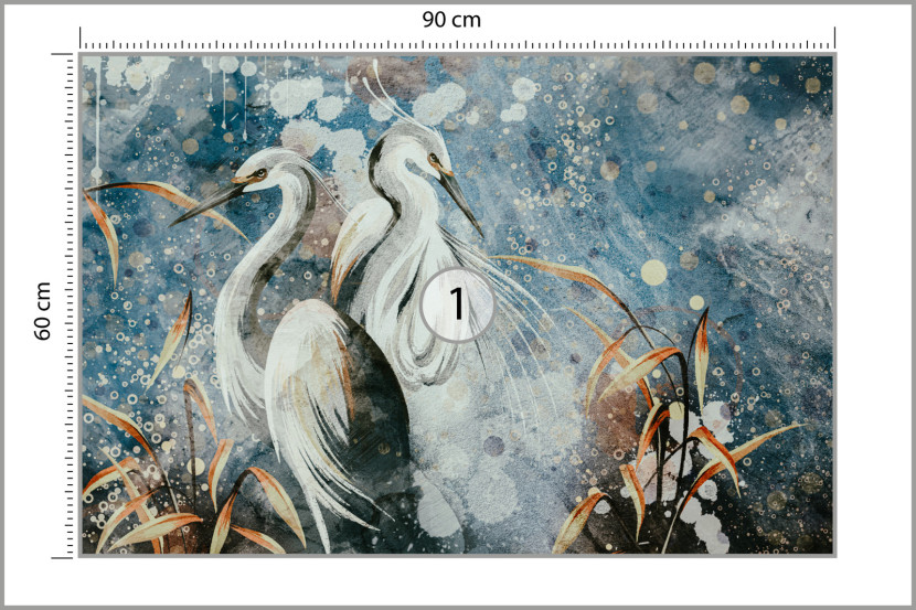 Fototapeta Abstrakcyjne Czaple Na Betonie 90x60cm