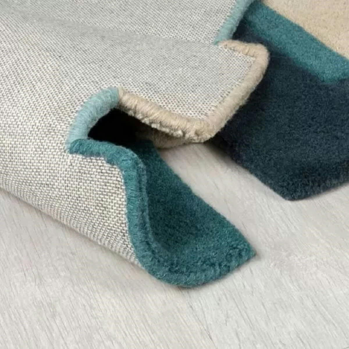 ARTY - Tapis de couloir en laine bleu turquoise 60x230 cm