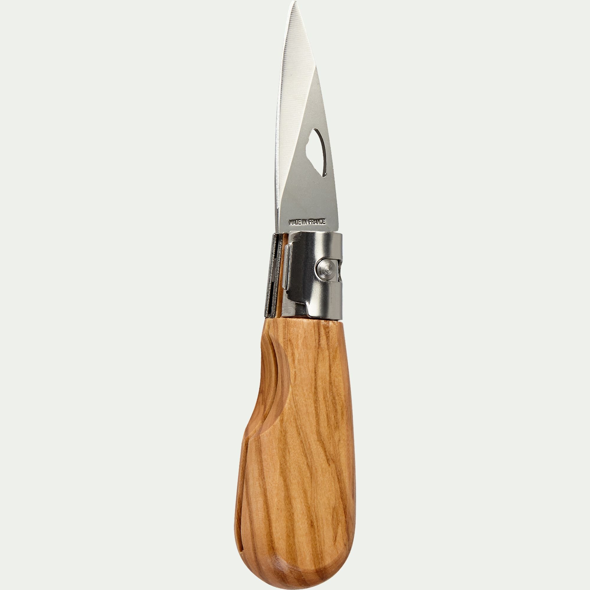 OLIVIA - Couteau à huître pliable en bois d'olivier