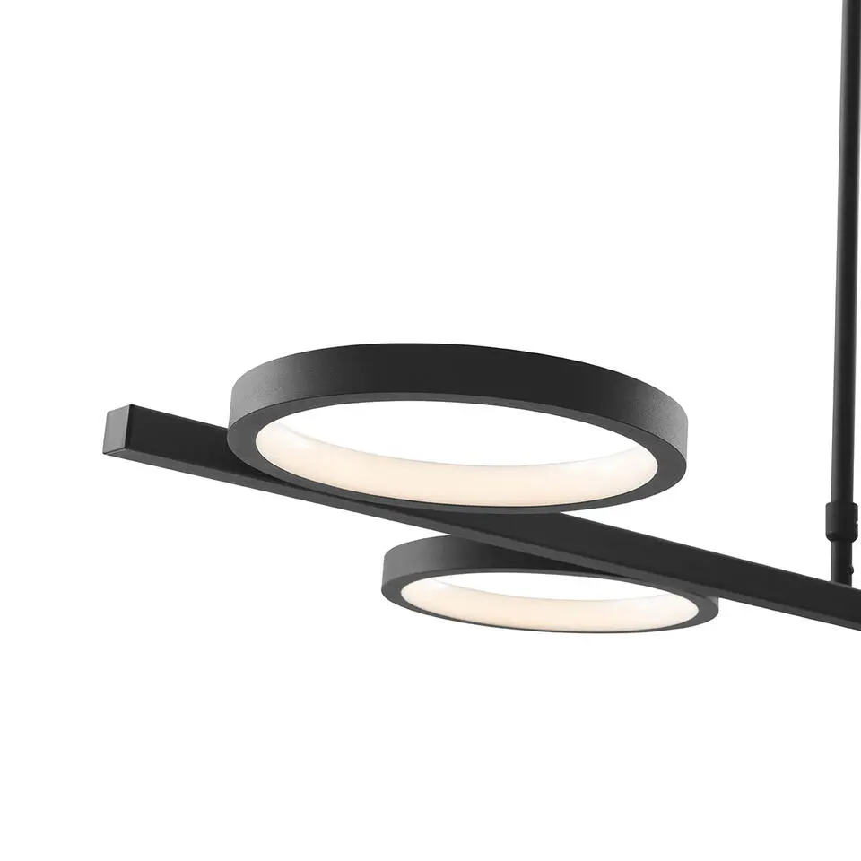 Qazqa hanglamp vive zwart ge?ntegreerde led