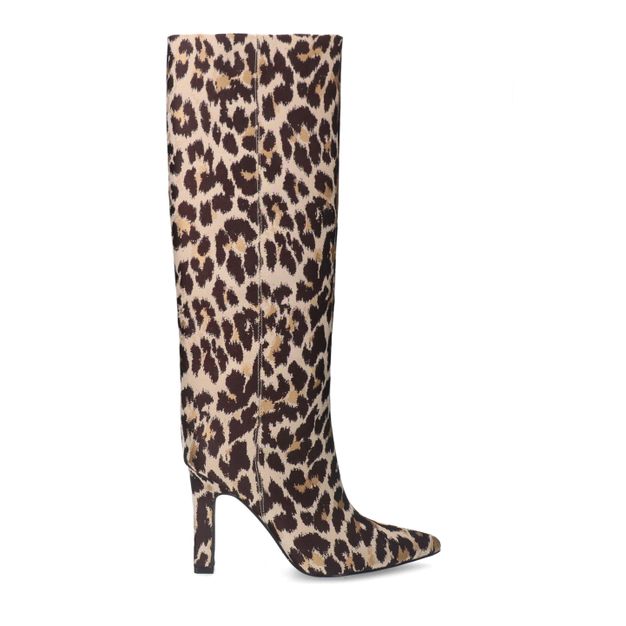 Leopard hoge laarzen met hak