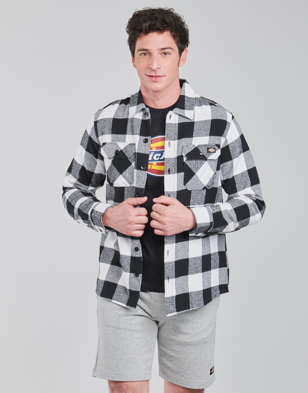 Dickies - NEW SACRAMENTO SHIRT BLACK - Black / White