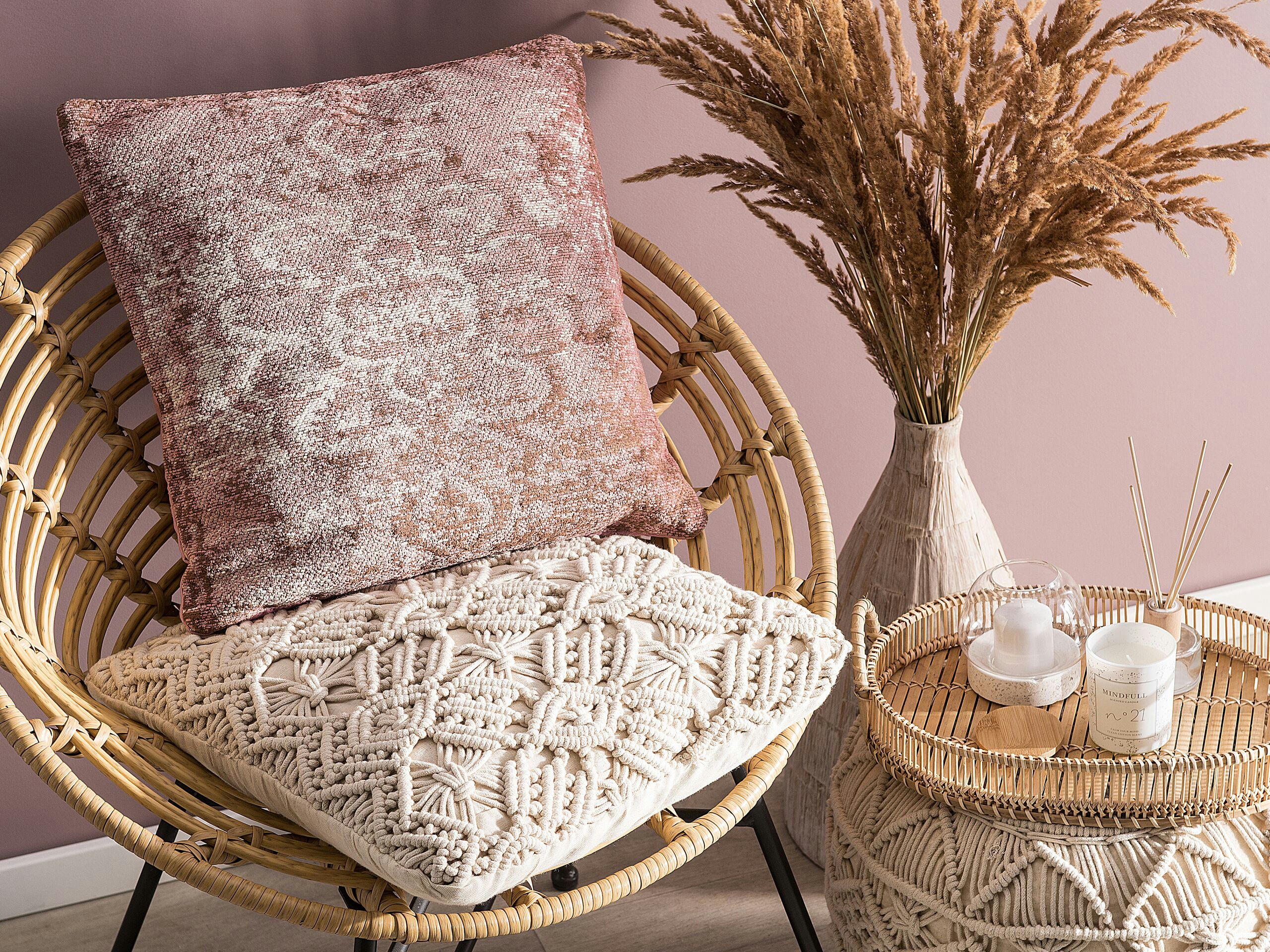 VAKAYAR - Coussin décoratif en tissu rose 45x10cm