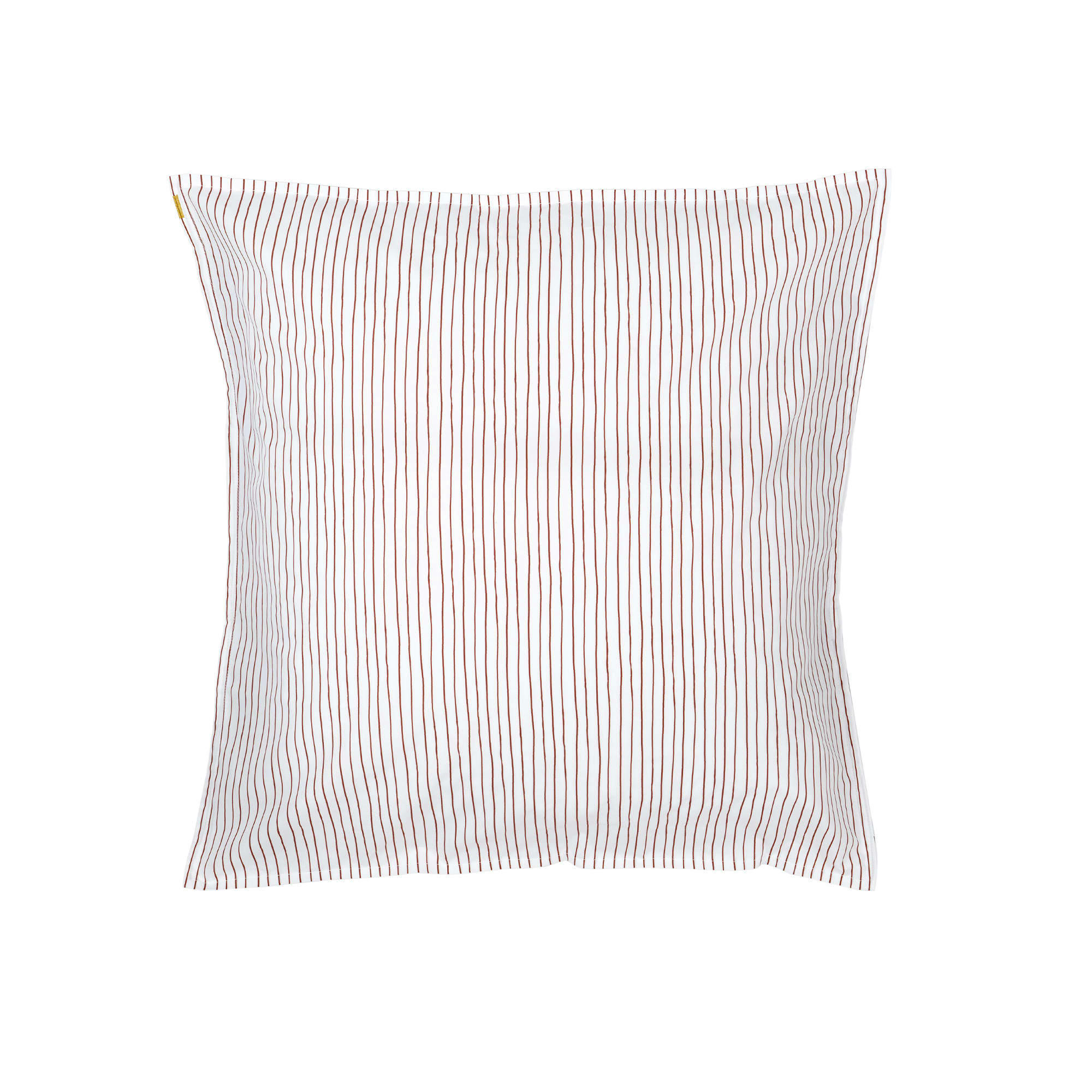 - Taie d'oreiller en percale de coton bio à rayures - rouille 65x65 cm